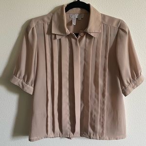 Vintage Pleat Front Blouse